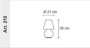table lamp dimensions, lamps shop Progetto Luce