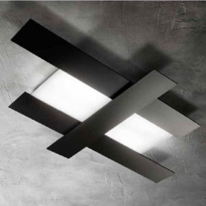 lampada soffitto nera Gea Luce, negozio lampadari Progetto Luce