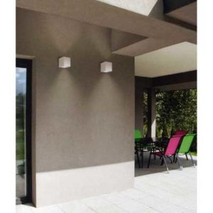 Gea Luce outdoor white grey wall lamp, lamps shop Progetto Luce